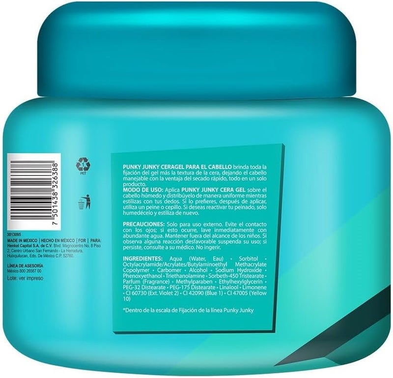 Punky Junky Cera Gel Fx Brilliant Gel Wax 9.52 oz - Maximum Hold and Wet Look - Image 3